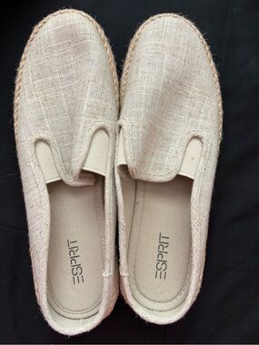 Esprit Beige Canvas Slip-On Shoe - Size 6M